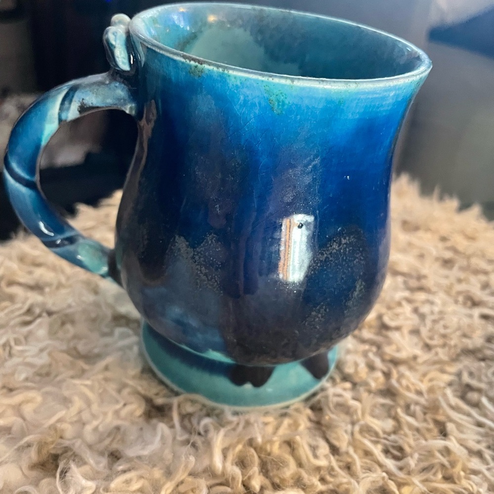 Handcrafted in Turkey,Blue Ceramic Mug